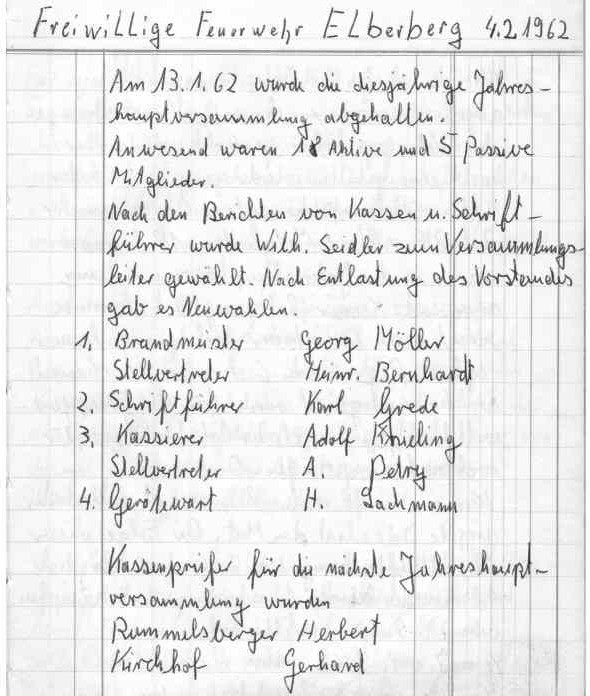 1962 02 04a Jahresbericht der Wehr Elberberg 1962