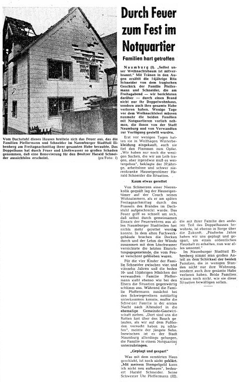 1974 12 20 Wohnhausbrand Pfeffermann Schneider Artikel komplett
