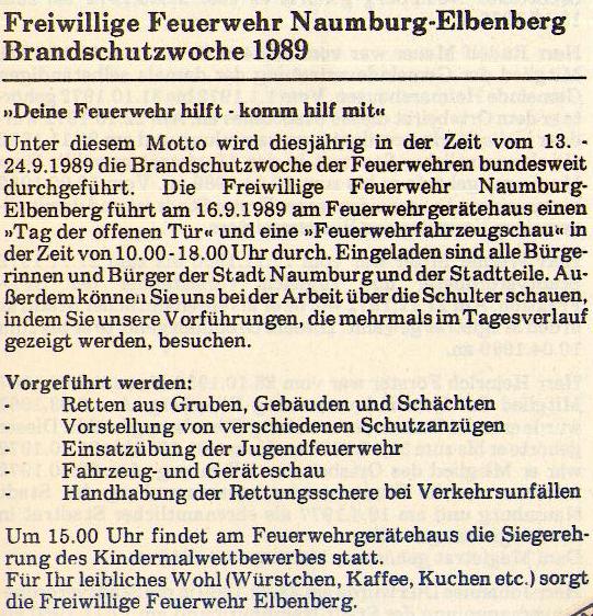 1989 09 16 Einladung zur Brandschutzwoche in Naumburger Nachrichten