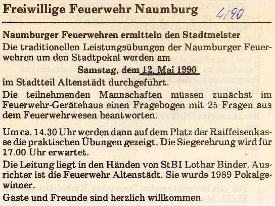 1990 05 00 Einladung zur Stadtmeisterschaft in Altenstädt Naumburger Nachrichten