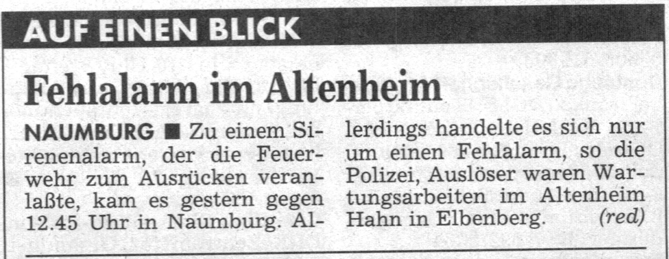 1999 07 30 Fehlalarm im Altenheim Hahn