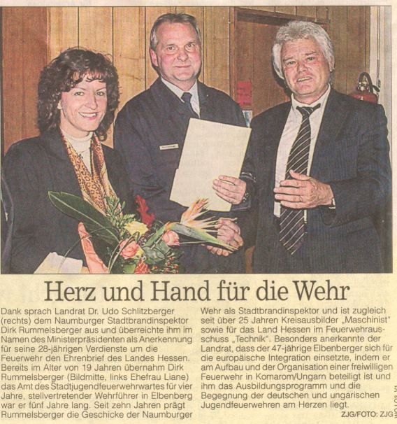 2002 10 28 Ehrenbrief für Dirk Rummelsberger