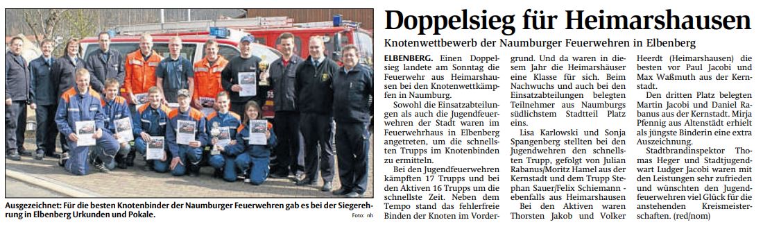 2010 03 25 Knotenwettbewerb der Naumburger Feuerwehren in Elbenberg Bericht