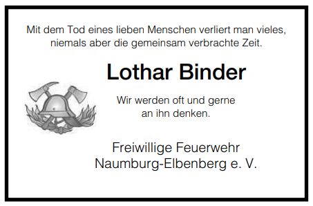 2013 12 02 Todesanzeige Lothar Binder